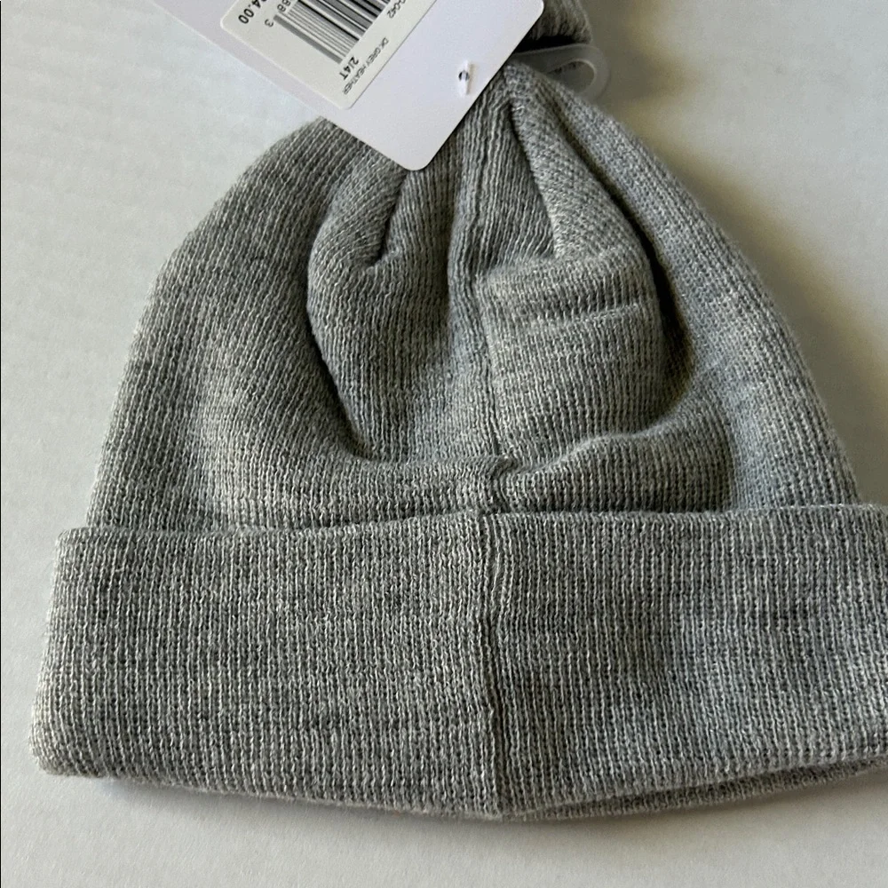 Nike Heather Gray Hot Pink Embroidered Fold Over Beanie and Mittens 2 Piece Set - Picture 8 of 14
